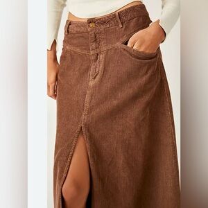 Brown Corduroy Maxi Skirt